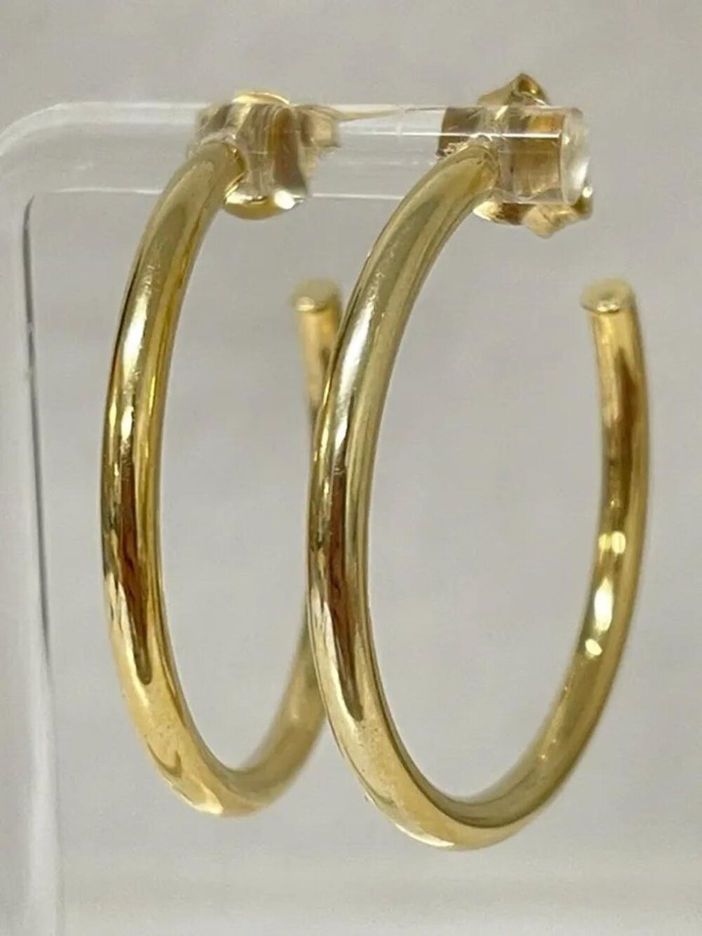 Gold-Tone Sterling Hoop Earrings